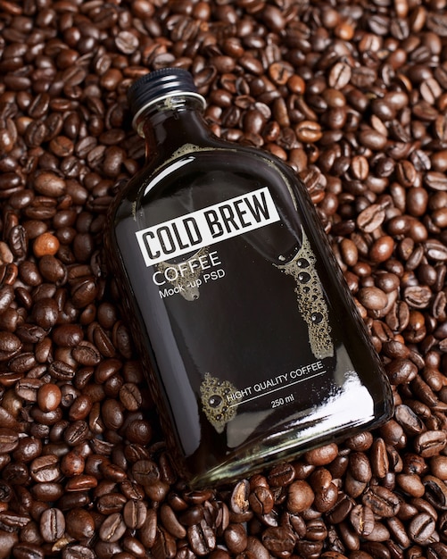 Free PSD | Cold brew coffee bottle mockup