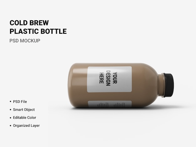 Download Premium PSD | Cold brew plastic bottle mockup isolated