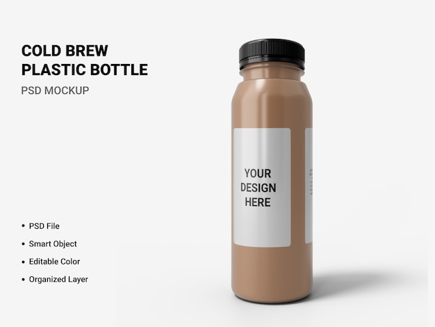 Download Premium PSD | Cold brew plastic bottle mockup isolated