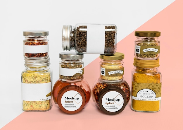 Download Free Psd Collection Of Labeling Jars With Spices