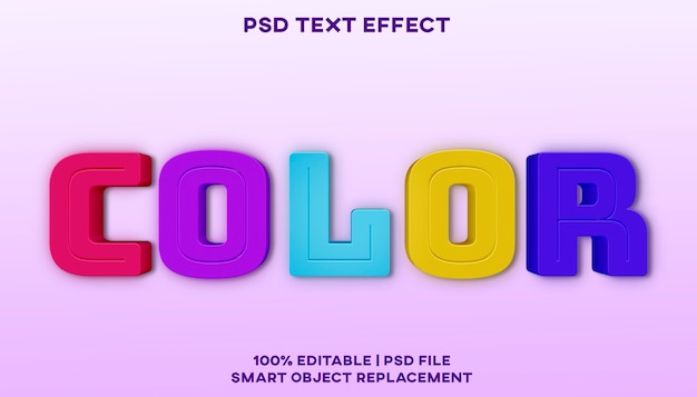 Premium PSD | Color text effect style template