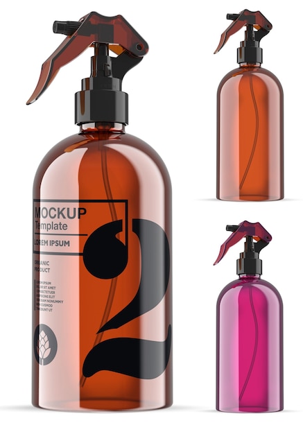 Download Premium Psd Colored Glass Spray Bottle Mockup Isolated