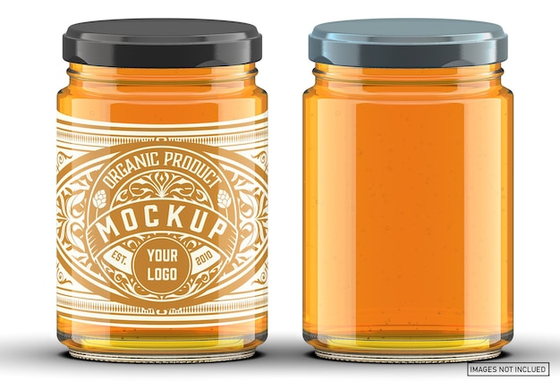Download Premium Psd Colored Honey Jar Label Mockup