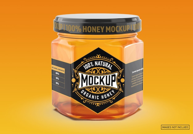 Download Premium PSD | Colored honey jar label mockup