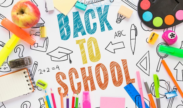 Colorful back to school mockup | Free PSD File