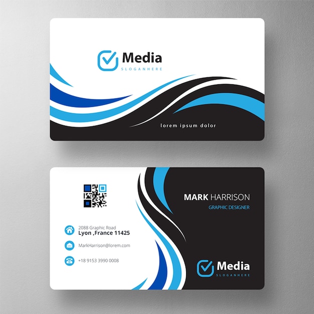 Colorful business card mock up Free Psd