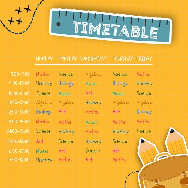 ideas to stylisly present timetable chart