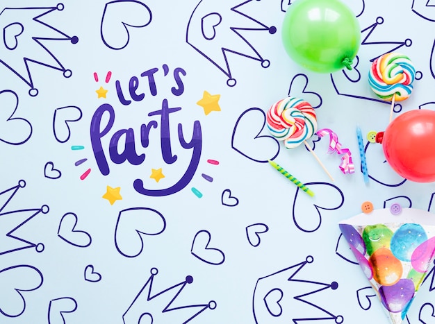 Download Colorful happy birthday concept mock-up PSD file | Free ...
