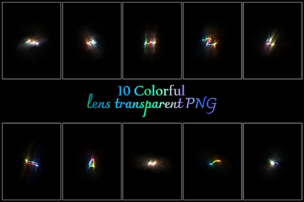 Premium PSD | Colorful lens transparent collection