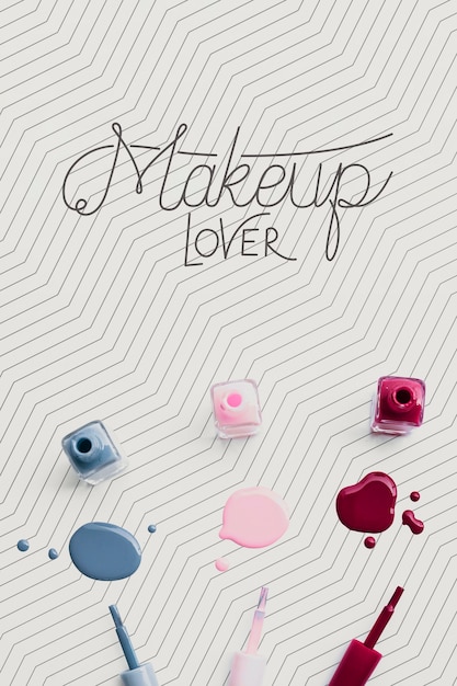 Download Free Psd Colorful Nail Polish Make Up Concept Mock Up