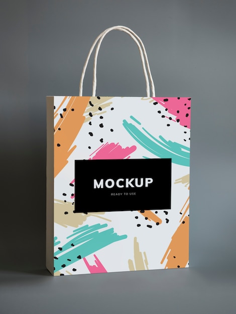 Free PSD | Colorful shopping paper bag mockup