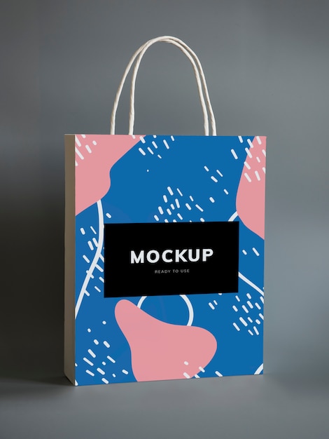 Download Colorful shopping paper bag mockup | Free PSD File