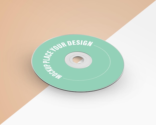 Premium PSD | Compact disc mockup, front view