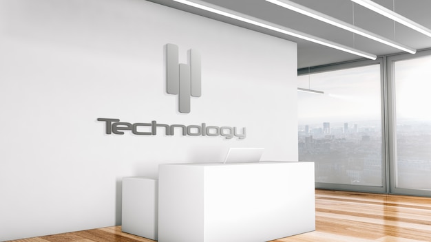 Mockup Logo 3D Reception