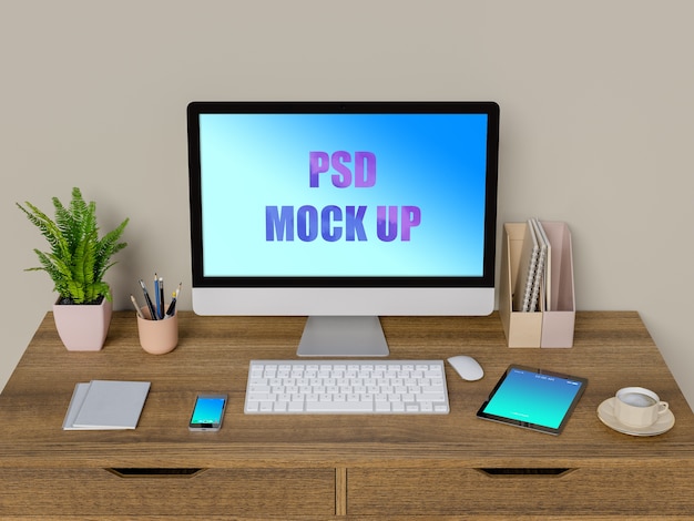 Download Computer mockup | Premium PSD File PSD Mockup Templates