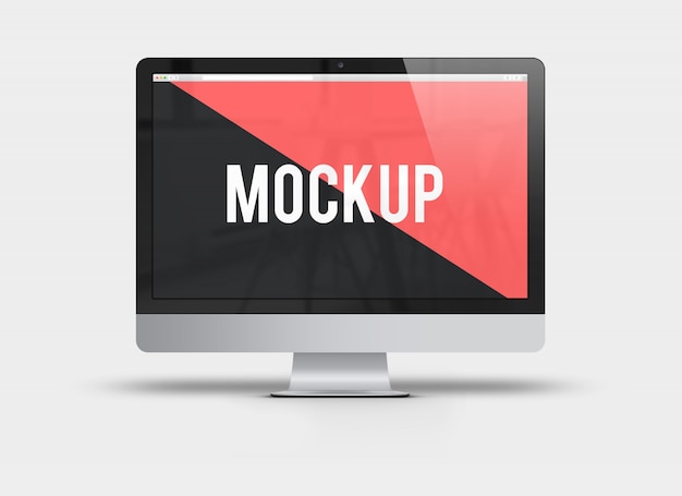 Computer screen frontal view mock up PSD file | Free Download