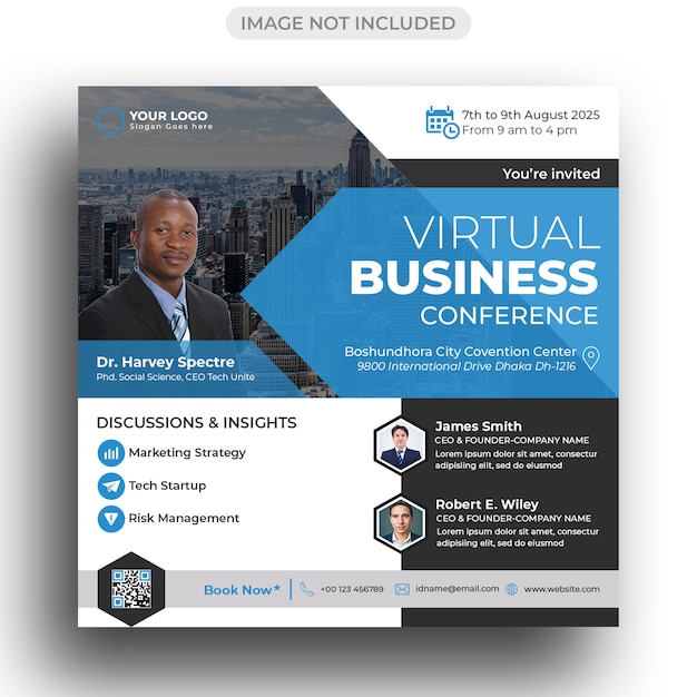 Conference flyer  social media post template Premium PSD File