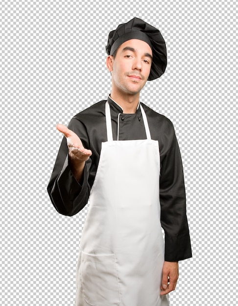 Download Premium Psd Confident Young Chef Welcoming