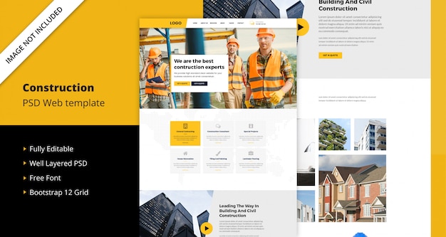 Premium PSD | Construction website template