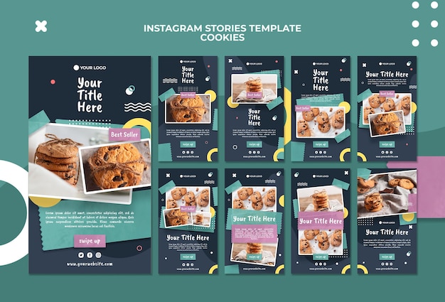 Cookie shop instagram stories template Free Psd
