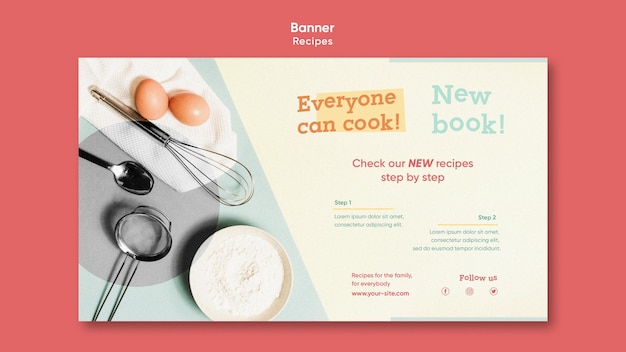 Free PSD | Cooking recipes banner template