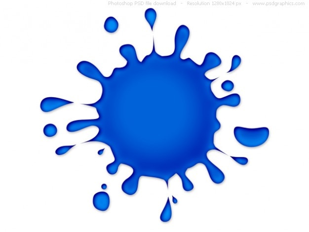 Cool ink splatter, blue splash | Free PSD File