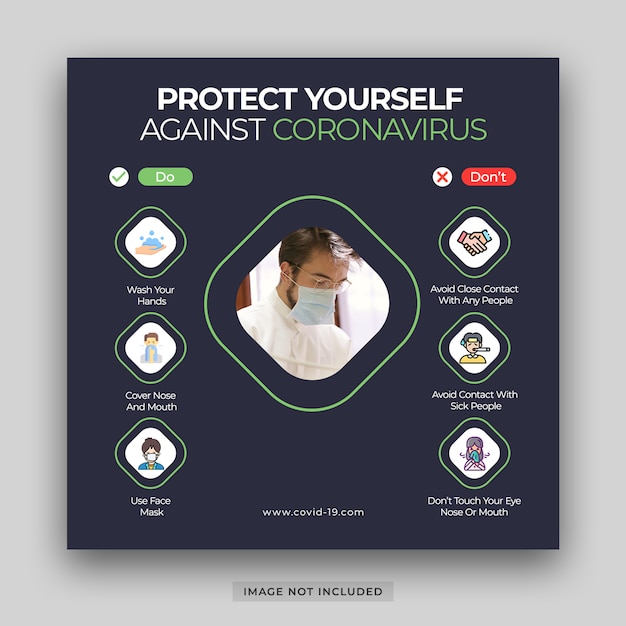  Corona virus covid-19 infographic elements the signs and symptoms banner template psd premium psd