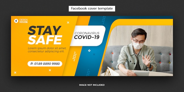 Coronavirus facebook cover design banner Premium Psd