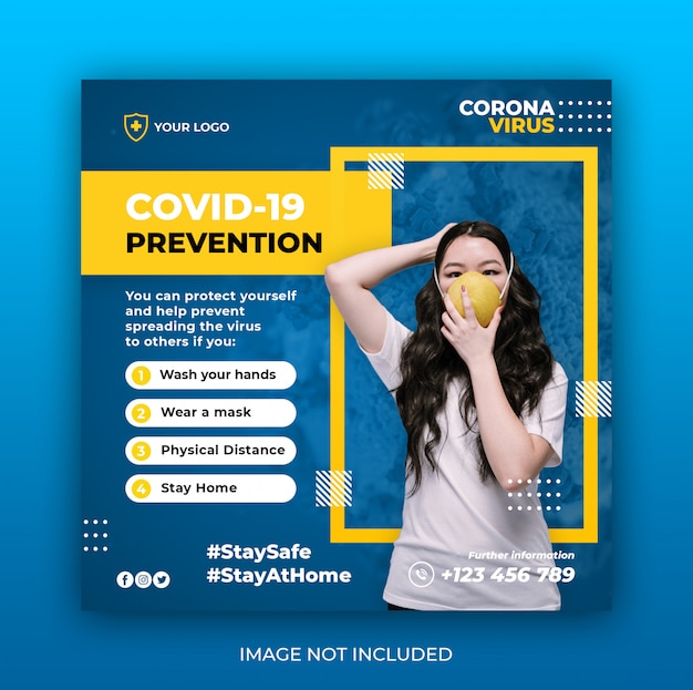 Premium Psd Coronavirus Warning Social Media Instagram Banner Post Template Or Square Flyer