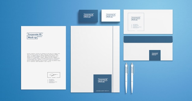Download Free Corporate Branding Identity Stationery Set Mock Up For Premium Psd File PSD Mockups.