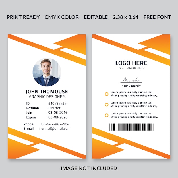 id card template psd free download