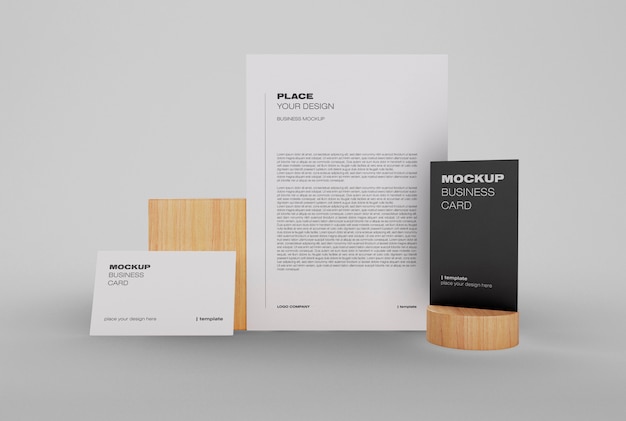 Download Corporate identity mockup with business card and postcard | Premium PSD File