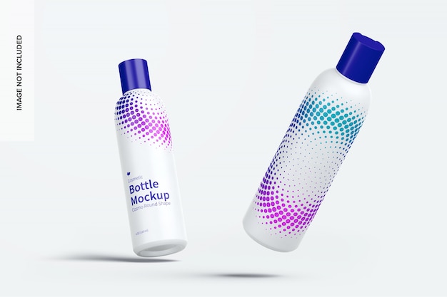 Download Premium Psd Cosmetic Bottle Mockup With Disc Cap Falling