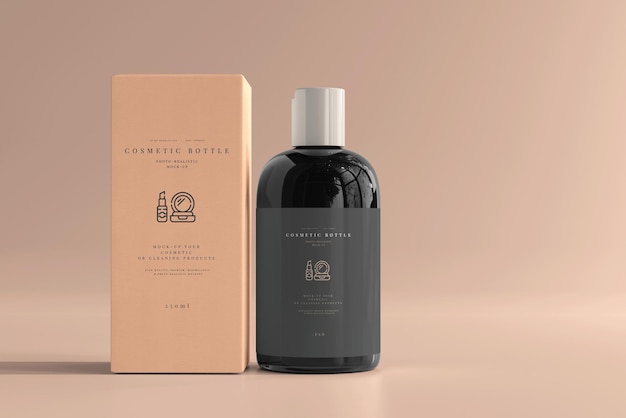 Download Free PSD | Cosmetic bottle with box mockup