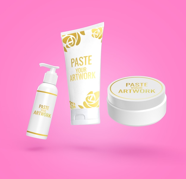 Download Cosmetic cream set mockup jar bottle | Premium PSD File