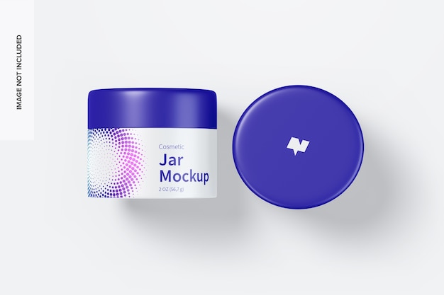 Download Premium PSD | Cosmetic jar mockup, top view