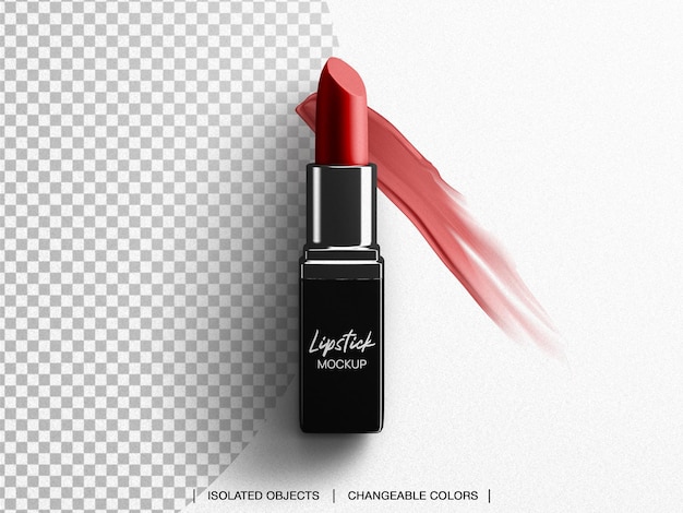 Download Premium Psd Cosmetic Lipstick Makeup Packaging Mockup With Smear Stroke Isolated