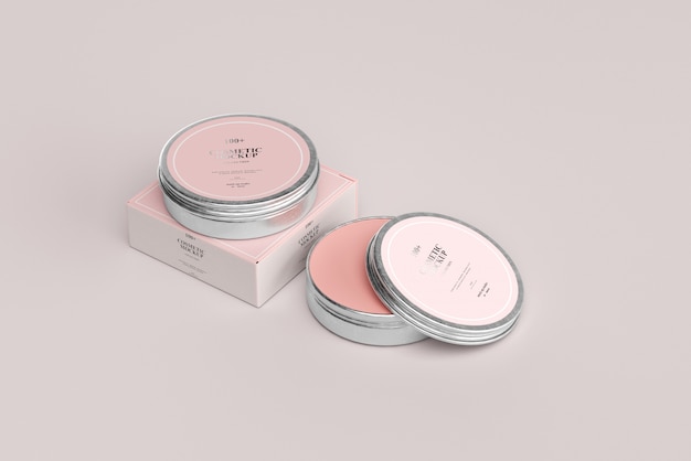 Download Cosmetic metal jar mockups | Premium PSD File