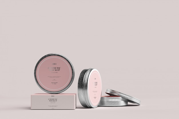 Download Premium Psd Cosmetic Metal Jar Mockups