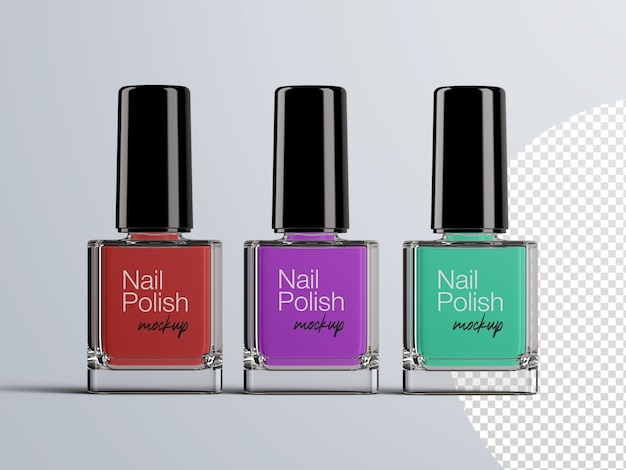 Download Premium PSD | Cosmetic mockup of front view nail polish bottle packaging isolated