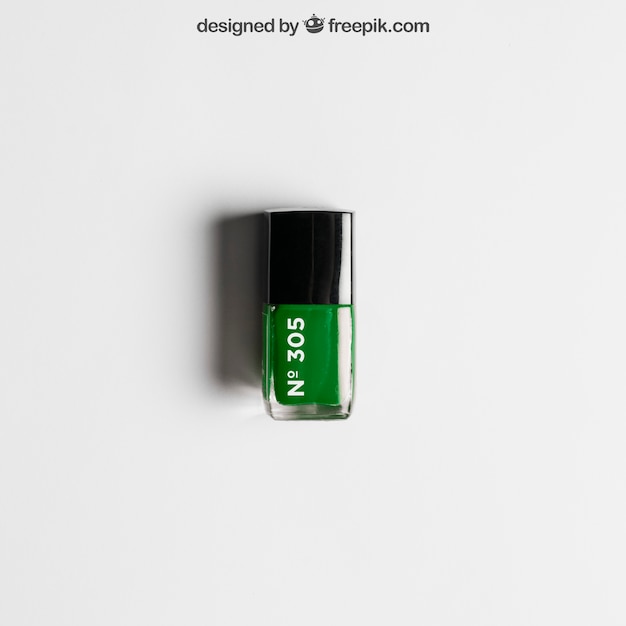 Download Cosmetic mockup with green nail polish PSD file | Free Download