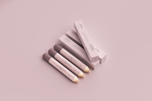 Download Premium PSD | Cosmetic pencil mockups