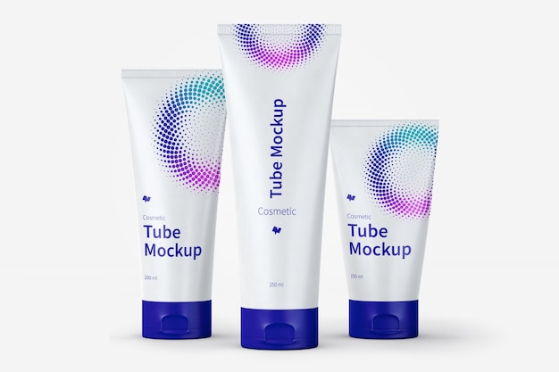 Download Free Cosmetic Tubes Mockup Three Size Premium Psd File PSD Mockups.