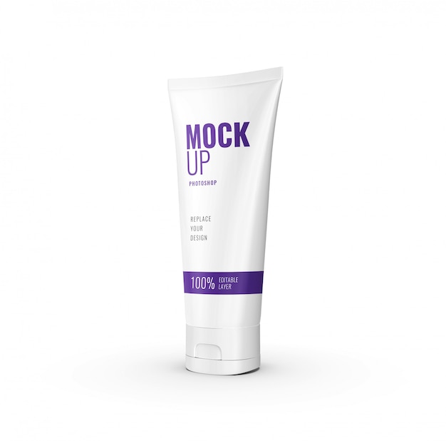 Download Premium PSD | Cosmetic white squeeze tube mockup