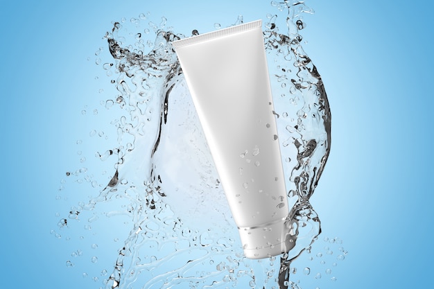 Cosmetics packaging mockup splash lotion skincare Premium Psd