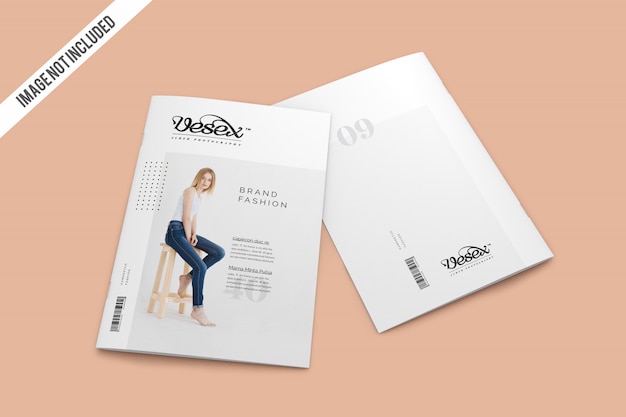 Download Cover with backcover magazine mockup | Premium PSD File