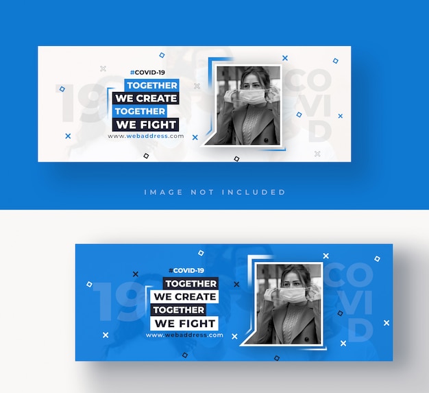 Covid-19 facebook cover or web banner template Premium Psd