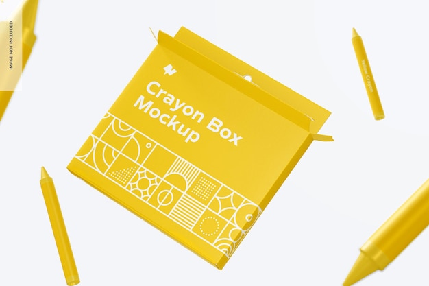 Download Premium PSD | Crayon box mockup, floating