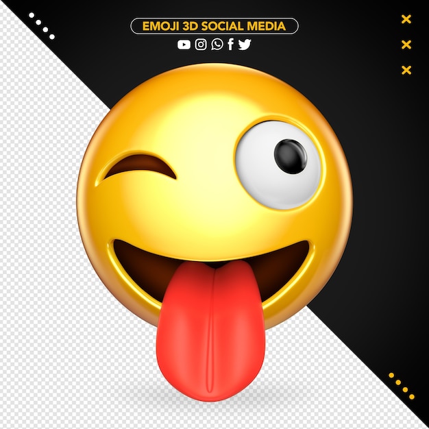 Premium Psd Crazy 3d Emoji With Tongue Out