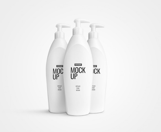 Download Premium PSD | Cream pump bottle mockup realistic